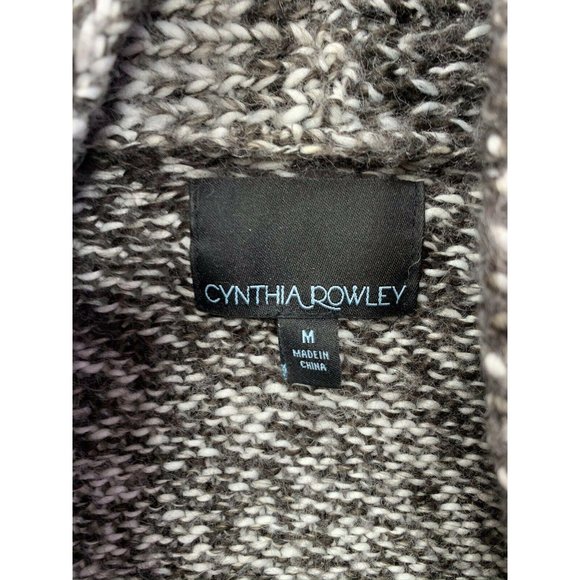 Cynthia Rowley longsleeve black white cardigan MED - Picture 5 of 8